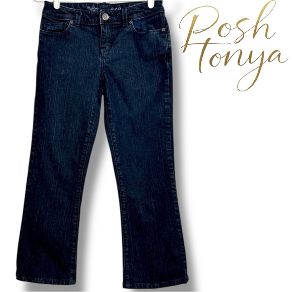 The Limited Denim - The Limited Low Rise Dark Wash Bootcut Jeans Petite Studded Pockets Size 2 Y2K